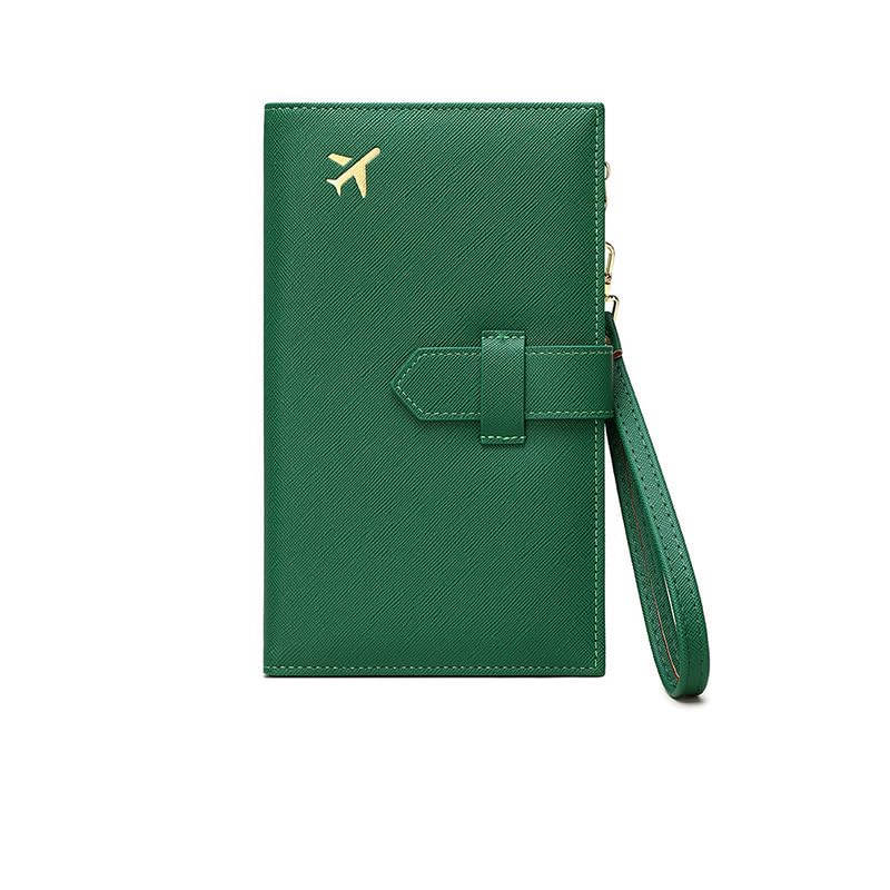 RFID Leather Family Passport & Travel Document Organizer