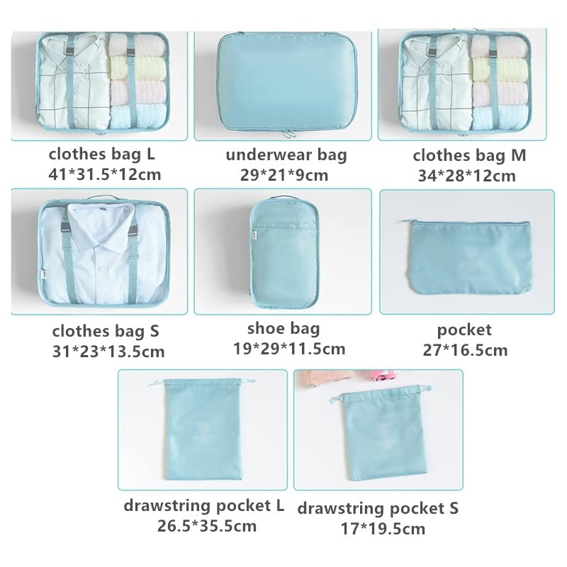 8-Piece Travel Packing Cube Organizer Set