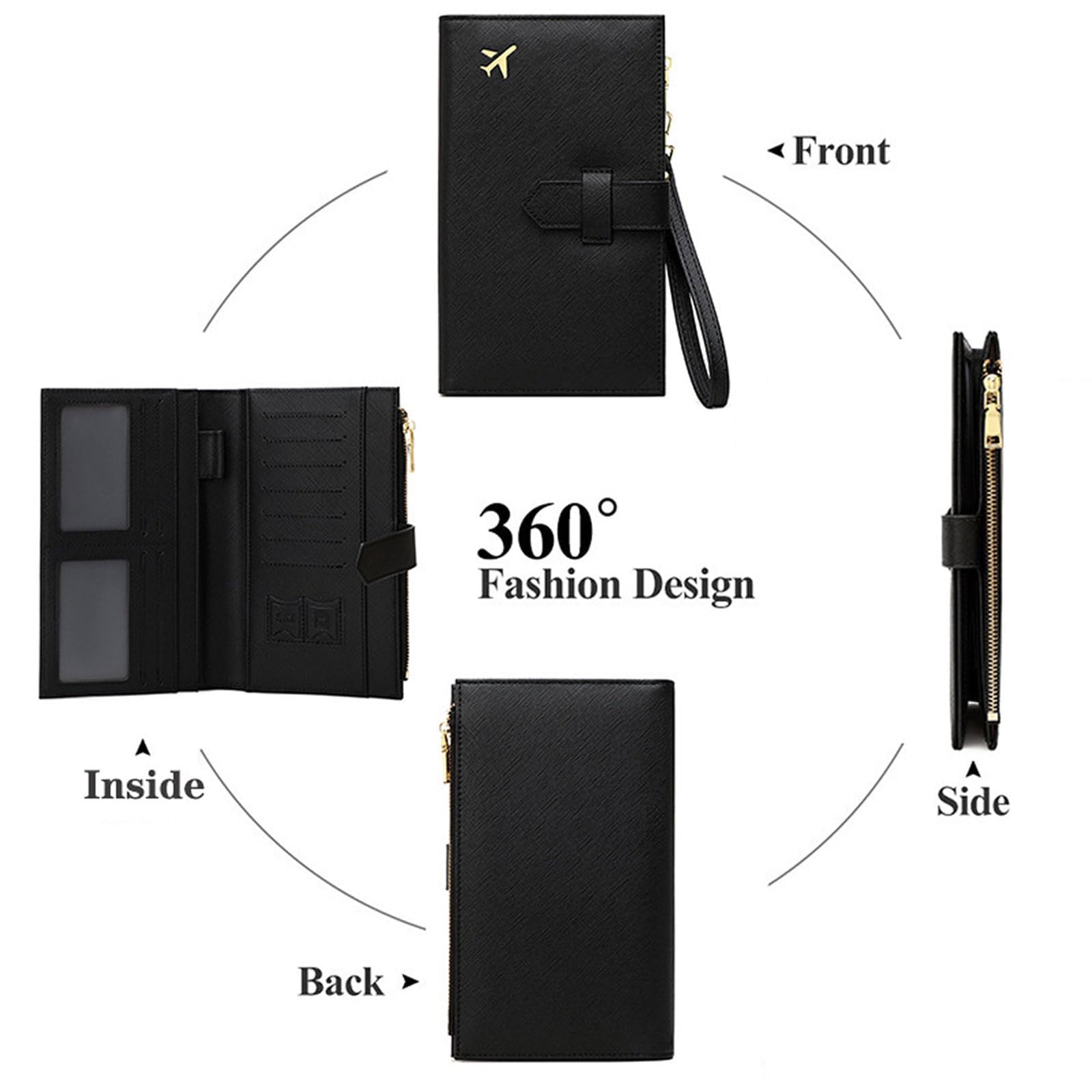 RFID Leather Family Passport & Travel Document Organizer