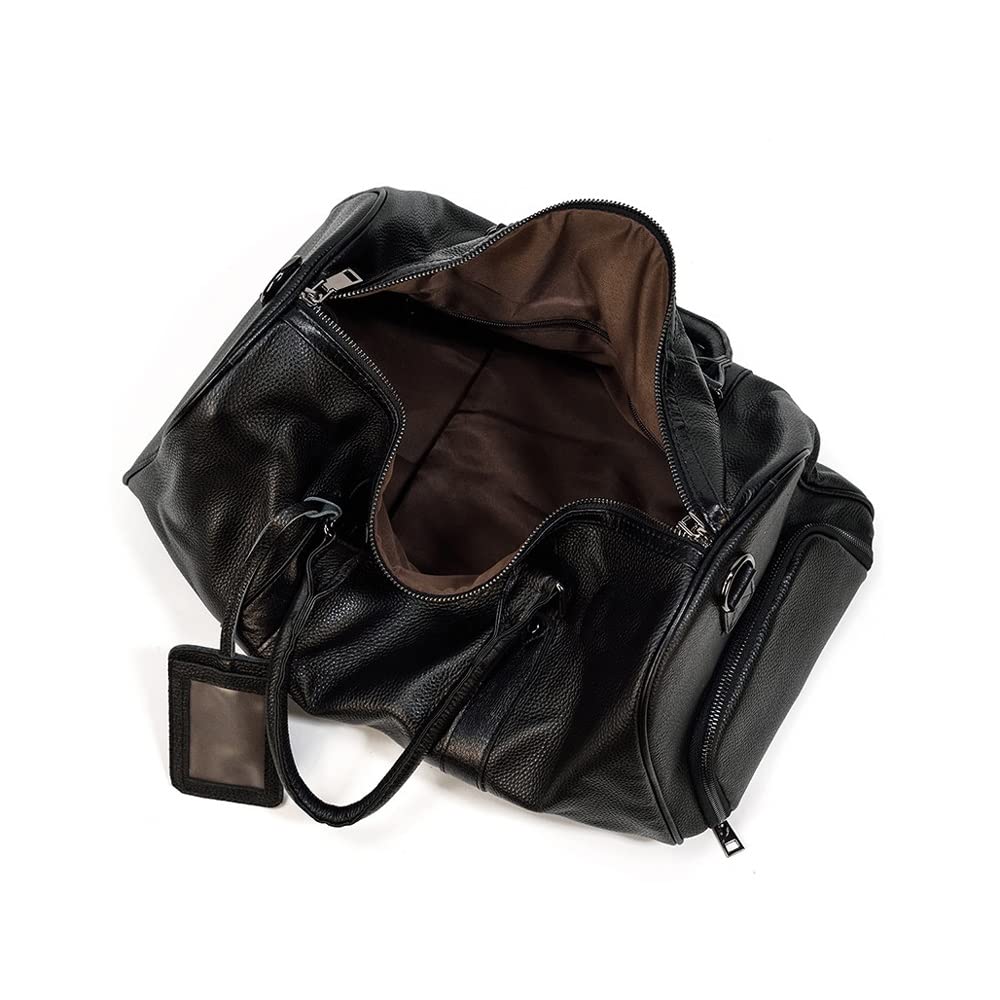 Large Leather Weekender Travel Duffel Bag