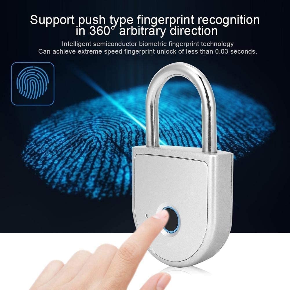 Waterproof USB Rechargeable Fingerprint Padlock
