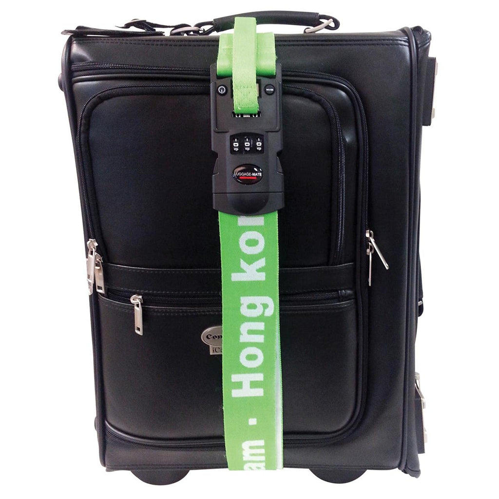 Gdesign White City Names Luggage Strap, Green