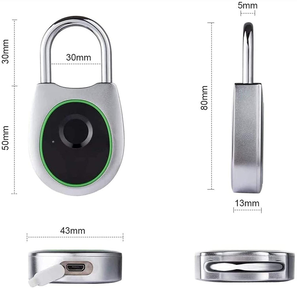 USB Rechargeable Fingerprint Padlock