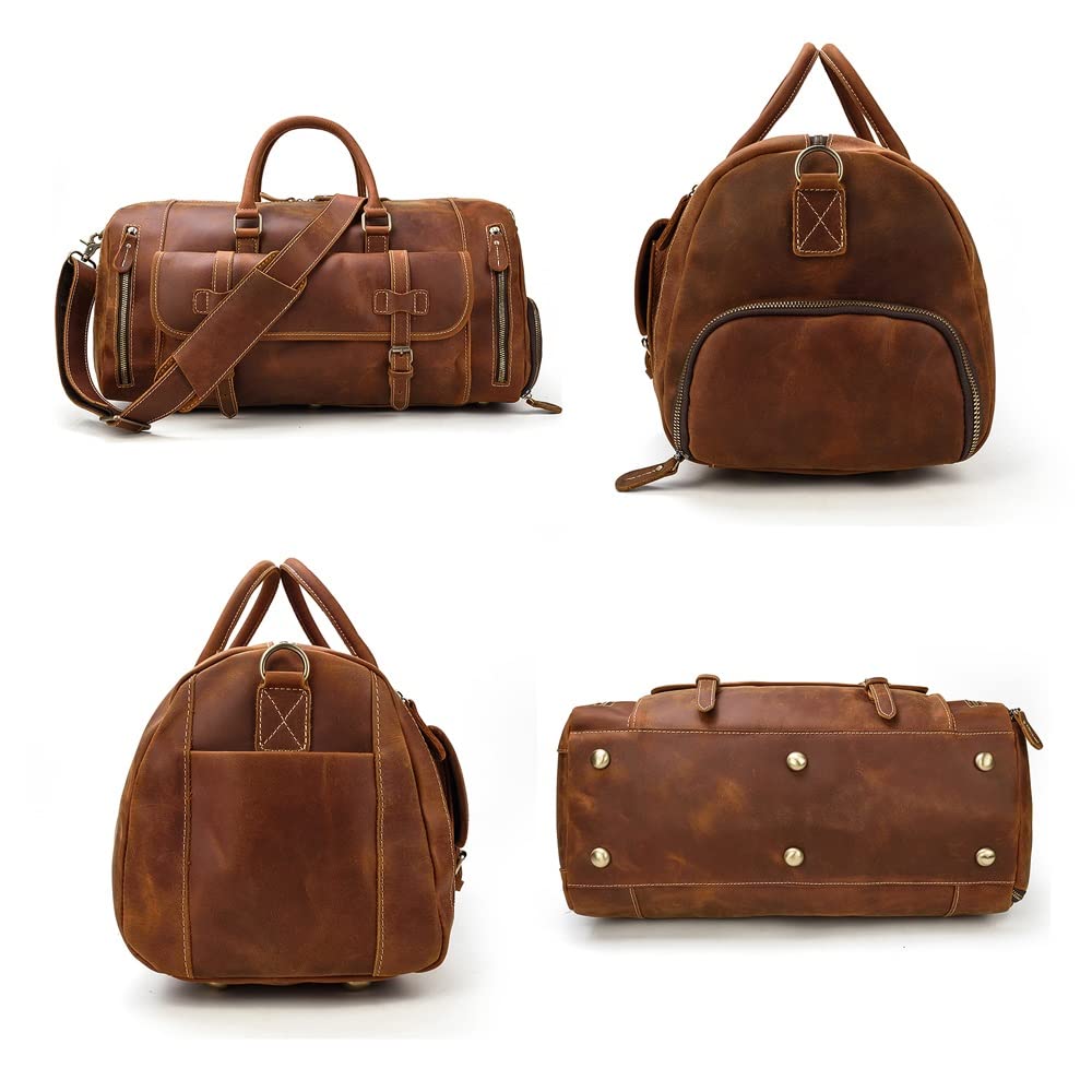 Handmade Leather Travel Duffel Bag
