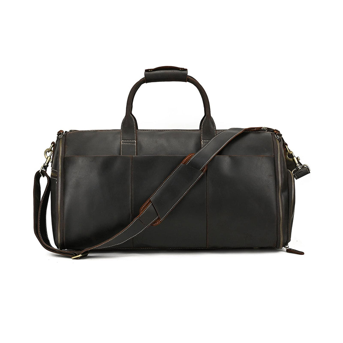 Vintage Leather Travel Duffel Bag