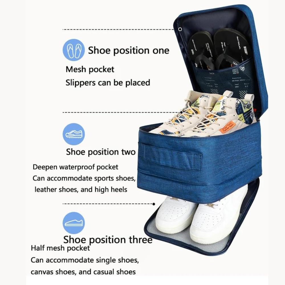 Waterproof Travel Shoe Organizer Bag for 3 Pairs