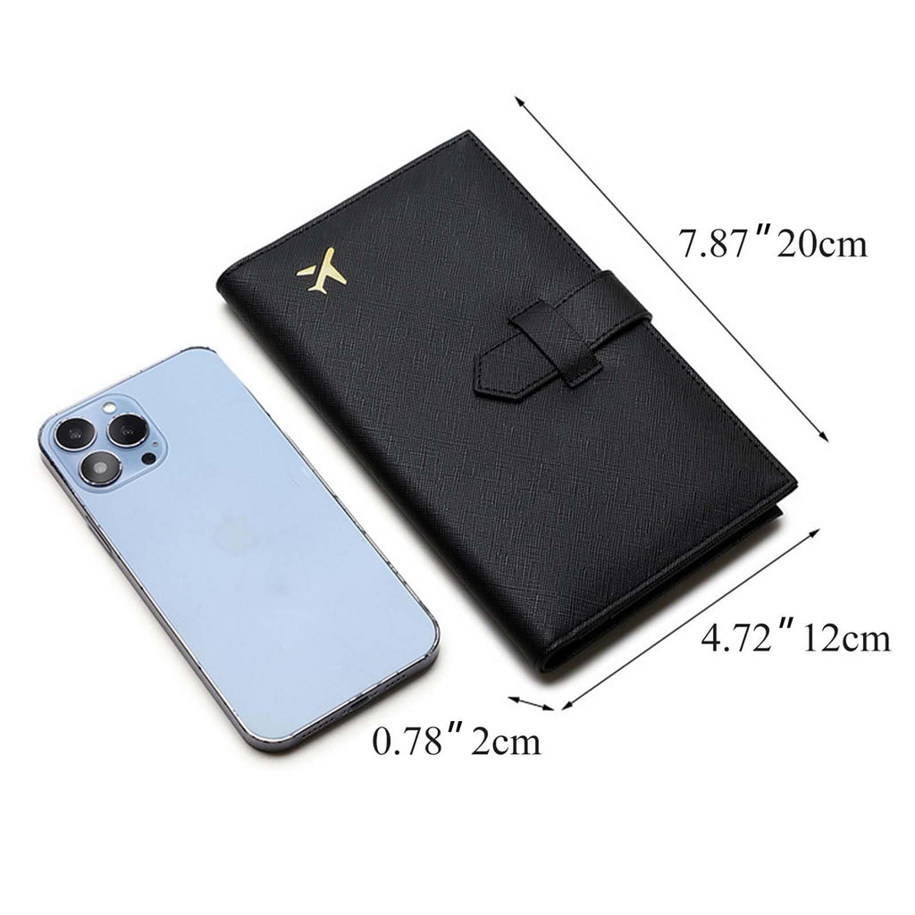 RFID Leather Family Passport & Travel Document Organizer