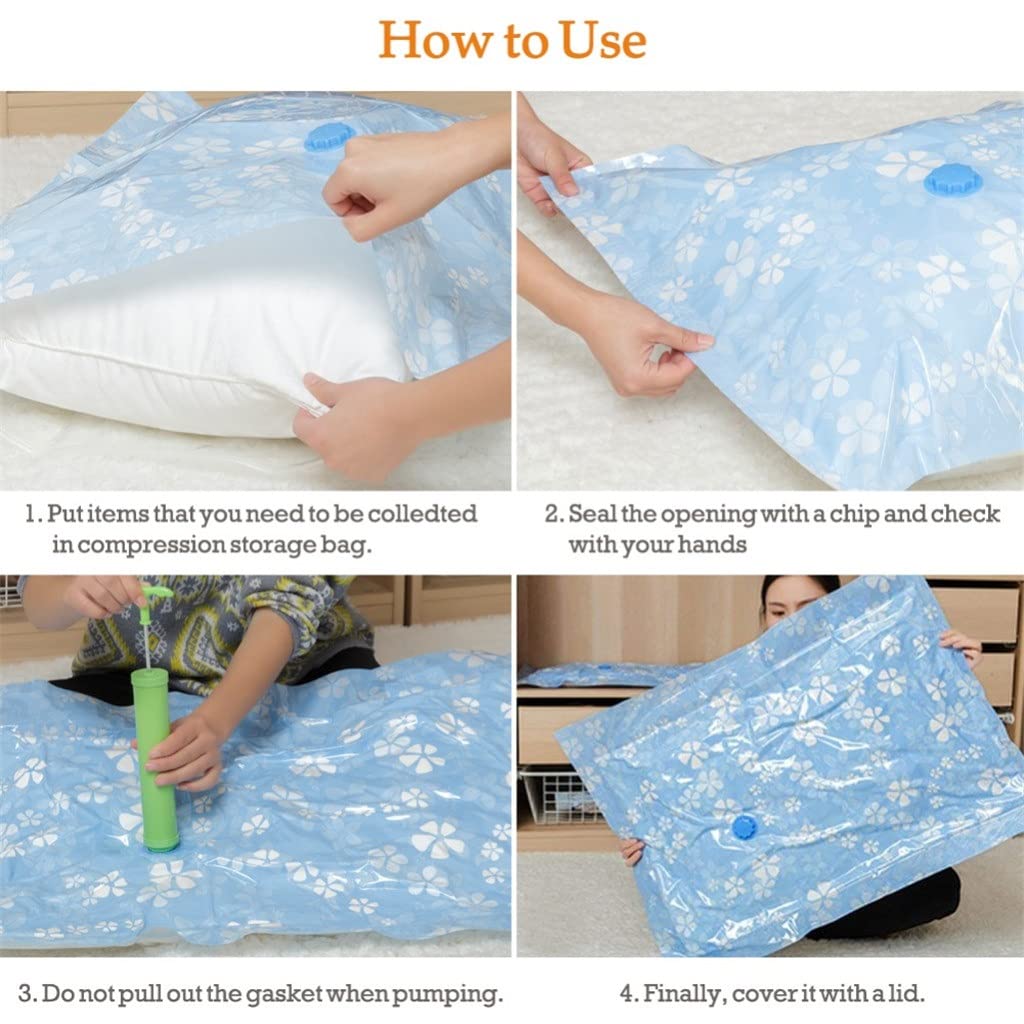 7-Piece Reusable Vacuum Compression Storage Bag Set