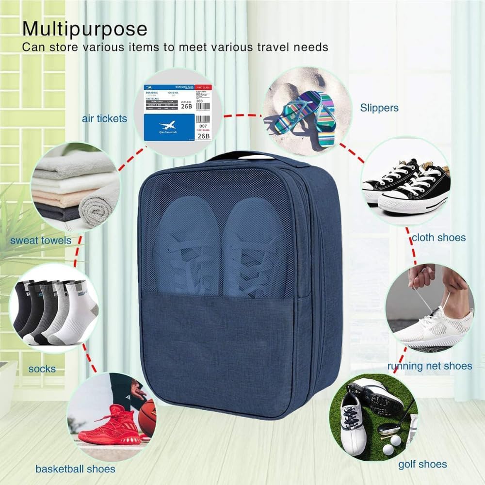 Waterproof Travel Shoe Organizer Bag for 3 Pairs