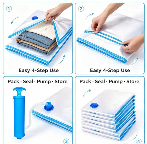 10-Piece Vacuum Compression Storage Bag Set