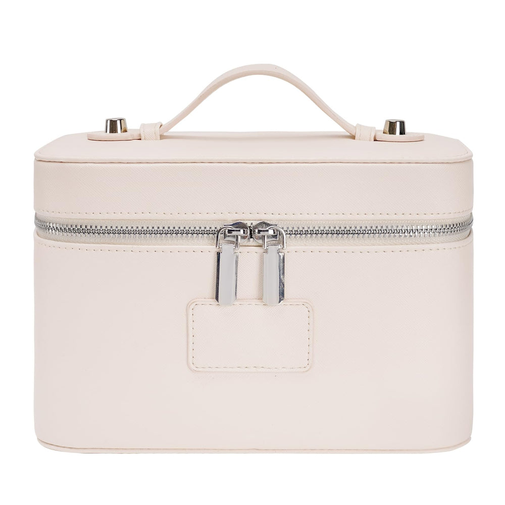 Leather Travel Makeup Case with Removable Divider