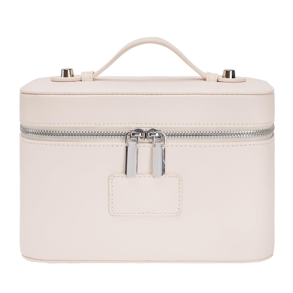 Leather Travel Makeup Case with Removable Divider