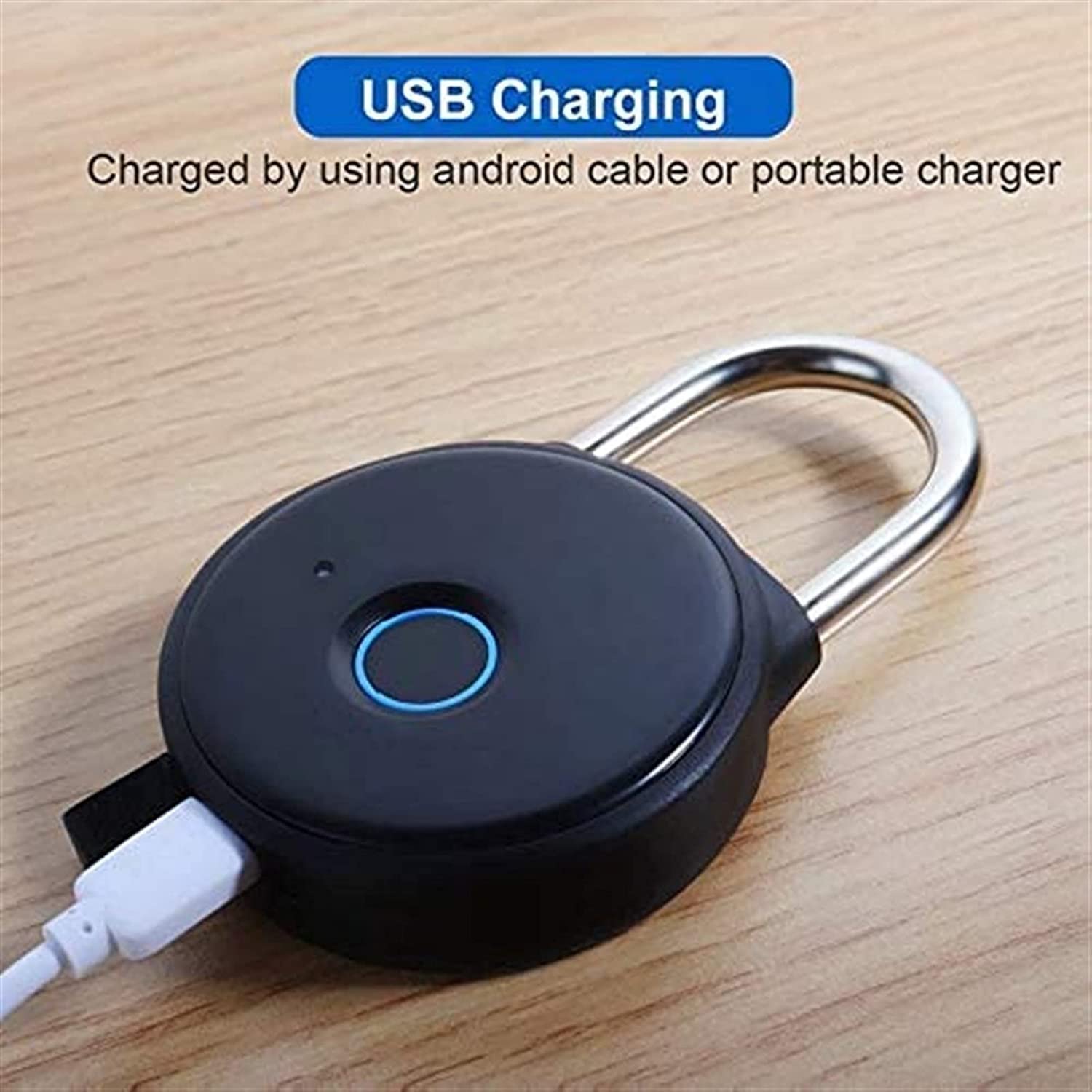 USB Rechargeable Fingerprint Security Padlock