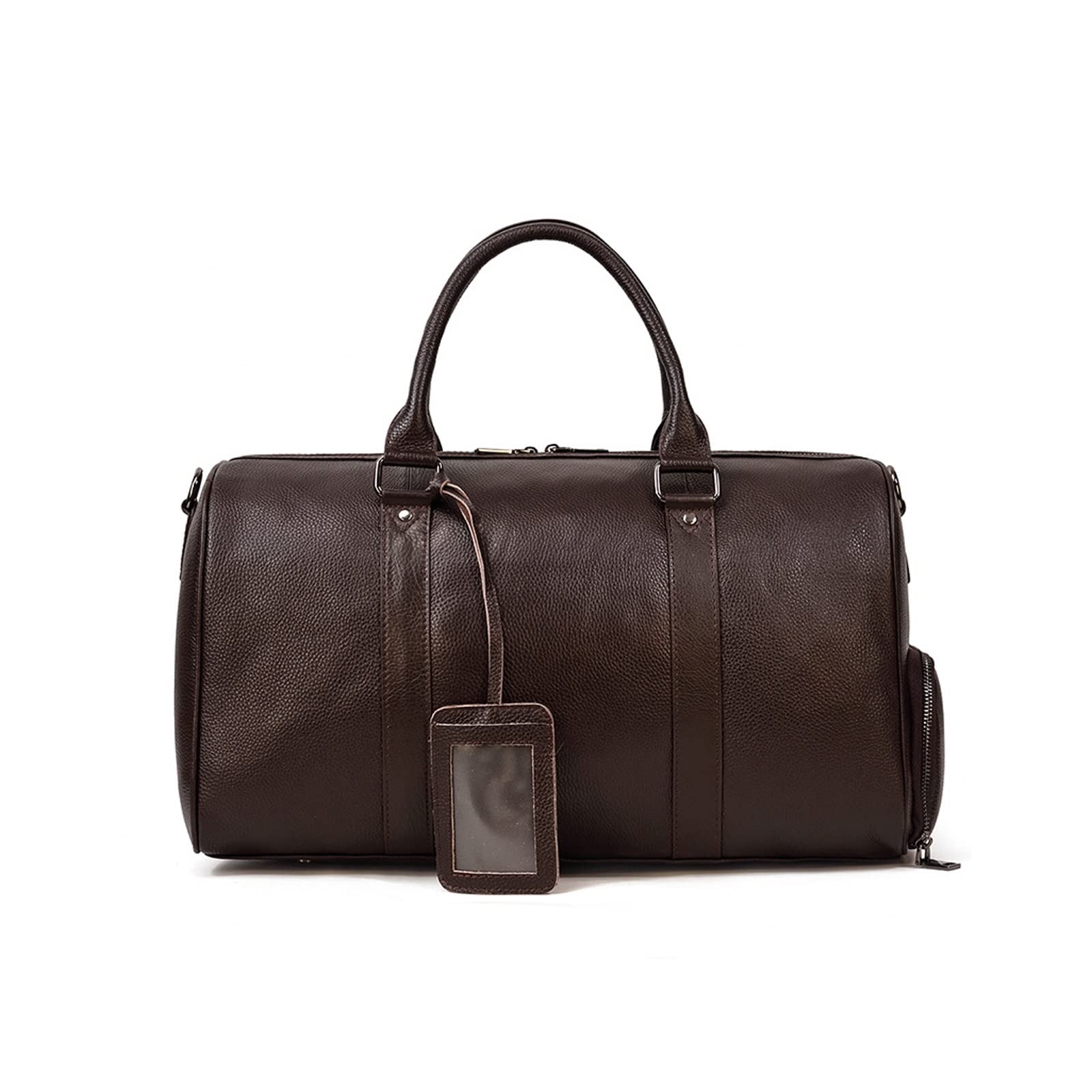 Large Leather Weekender Travel Duffel Bag