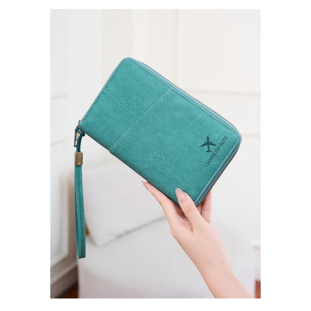 RFID Leather Passport Wallet & Travel Document Organizer