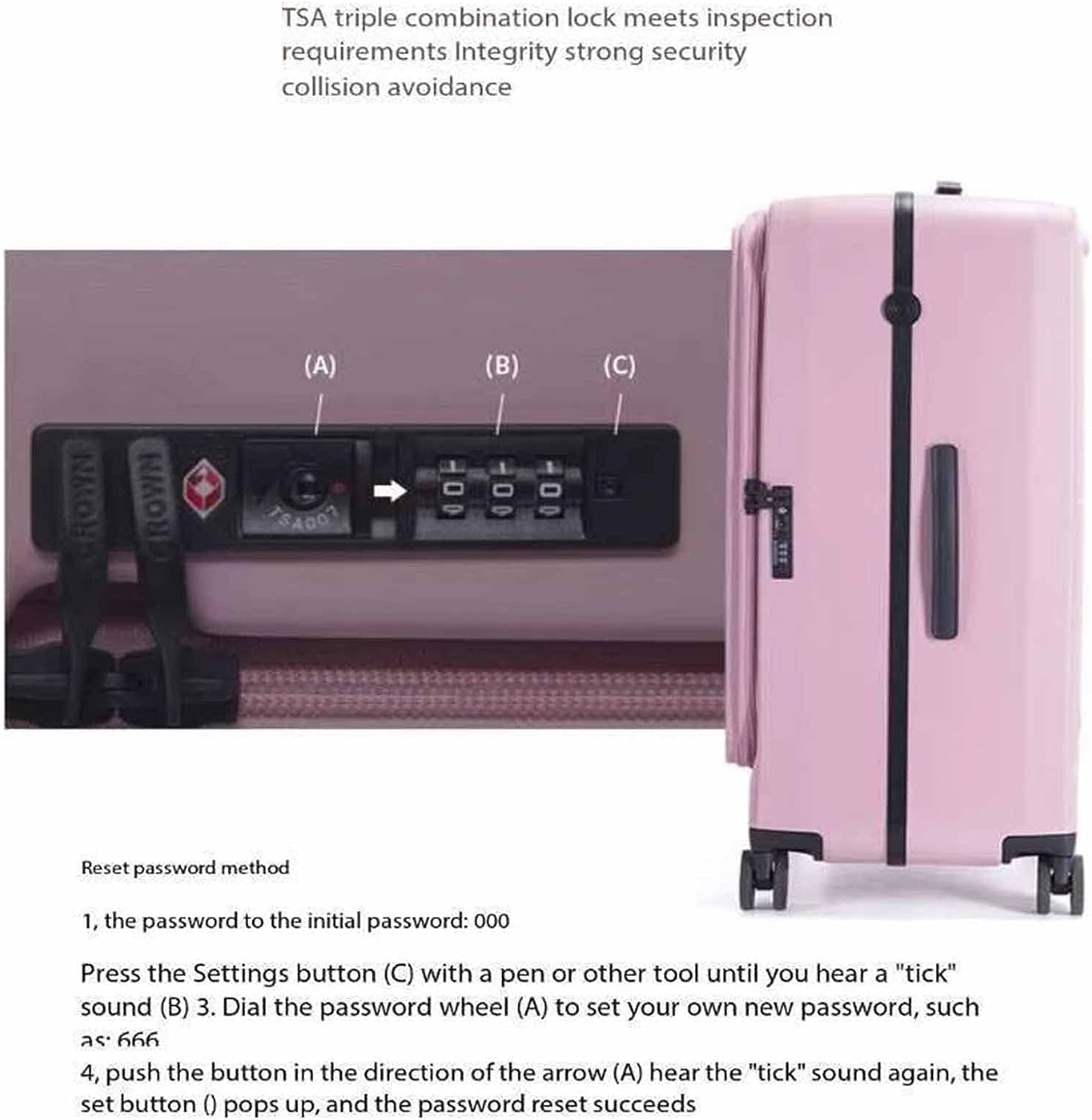 Expandable Lightweight Spinner Carry-On Luggage