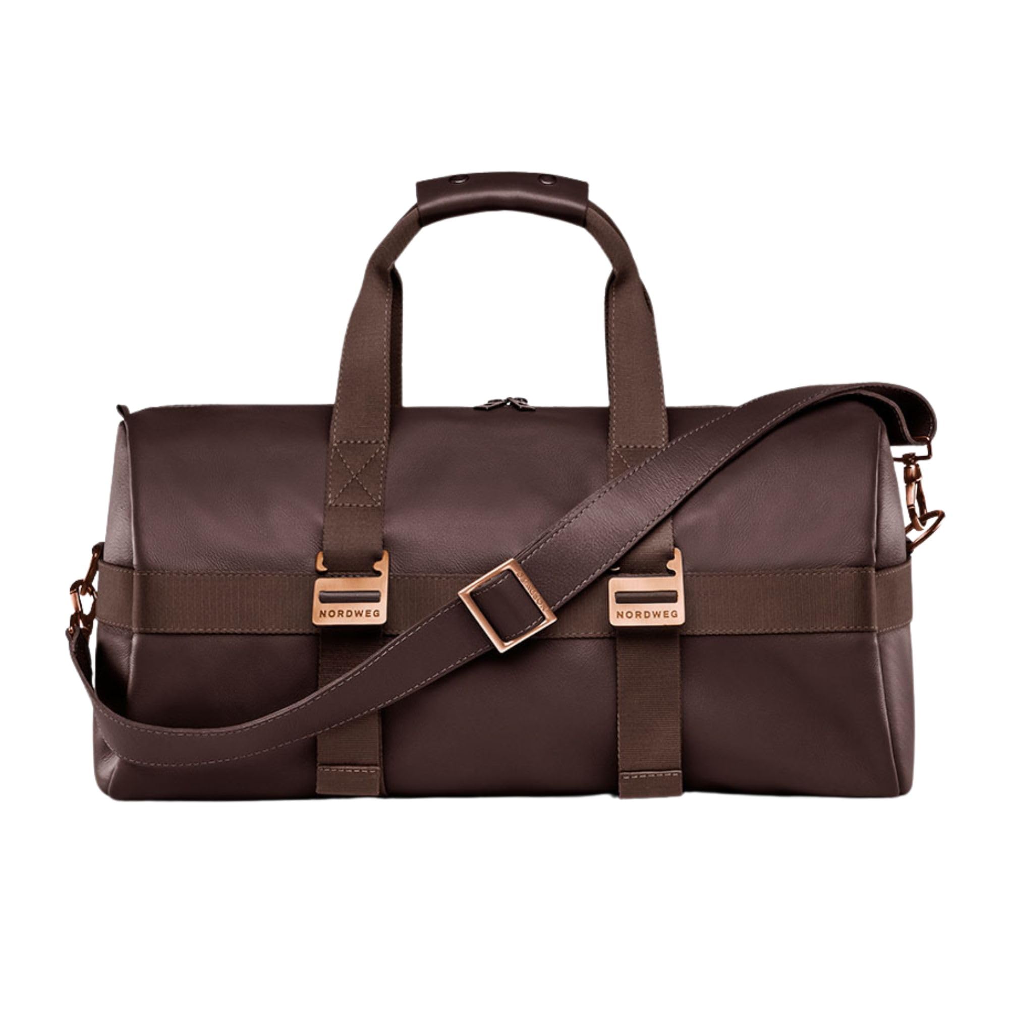 38L Leather Weekender Duffel Bag with Yoga Mat Straps