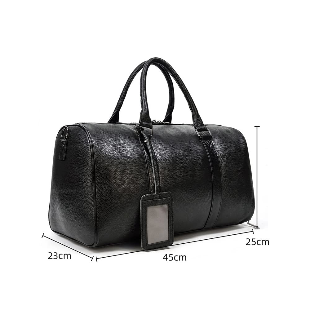 Large Leather Weekender Travel Duffel Bag