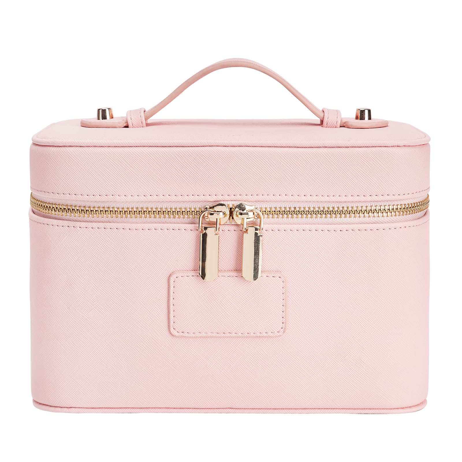Leather Travel Makeup Case with Removable Divider