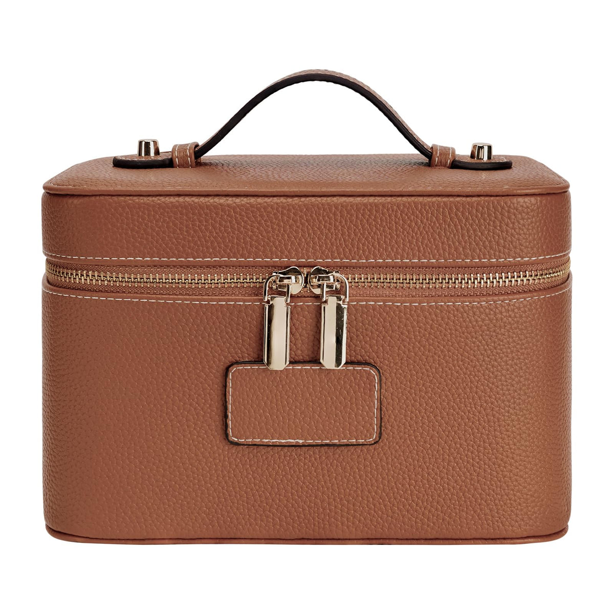Leather Travel Makeup Case with Removable Divider