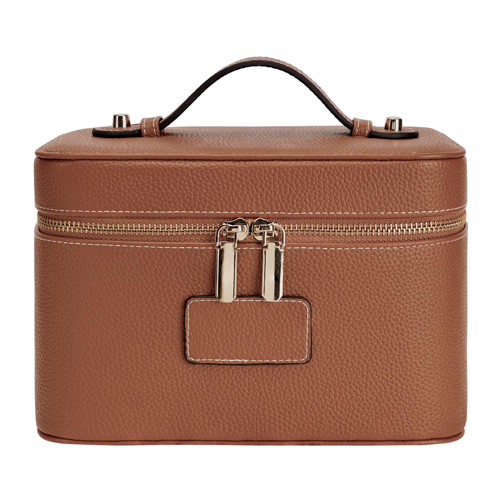 Leather Travel Makeup Case with Removable Divider