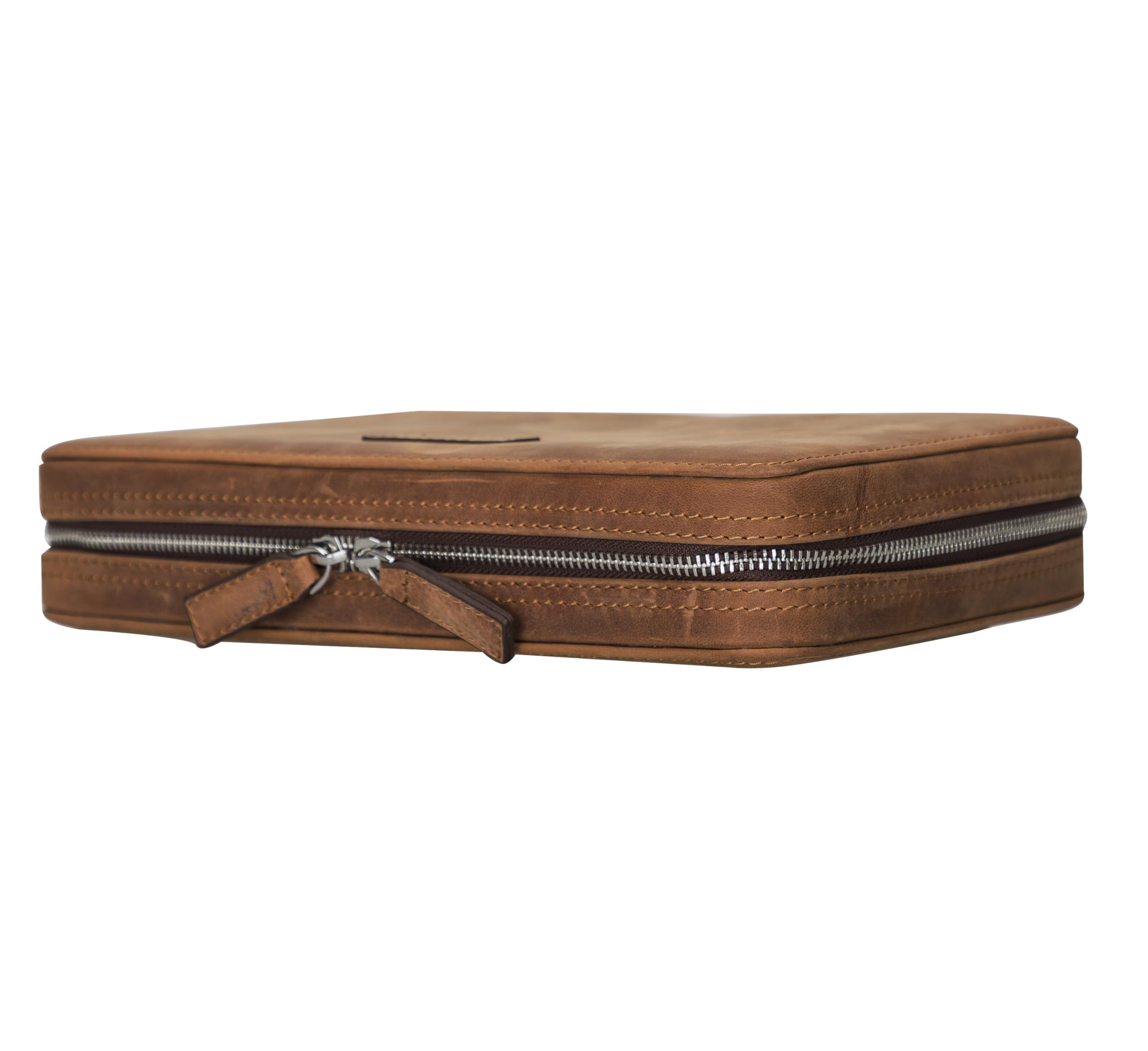 Full Grain Leather Travel Cable Organizer