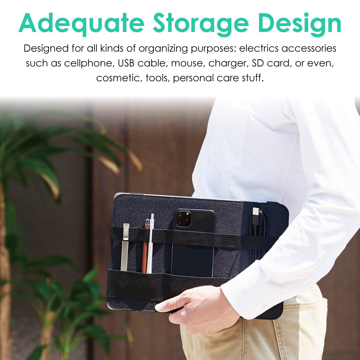 Electronics Accessory Organizer for 14" Laptop