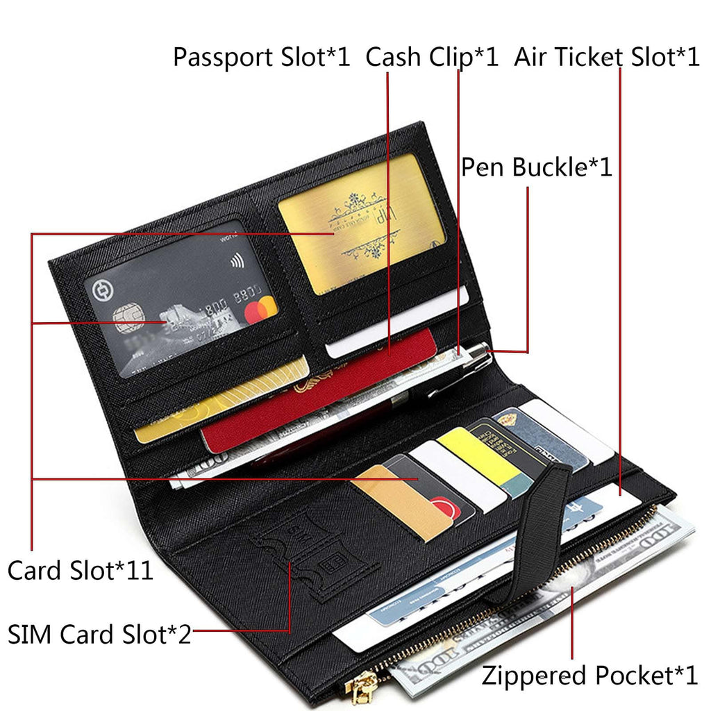 RFID Leather Family Passport & Travel Document Organizer