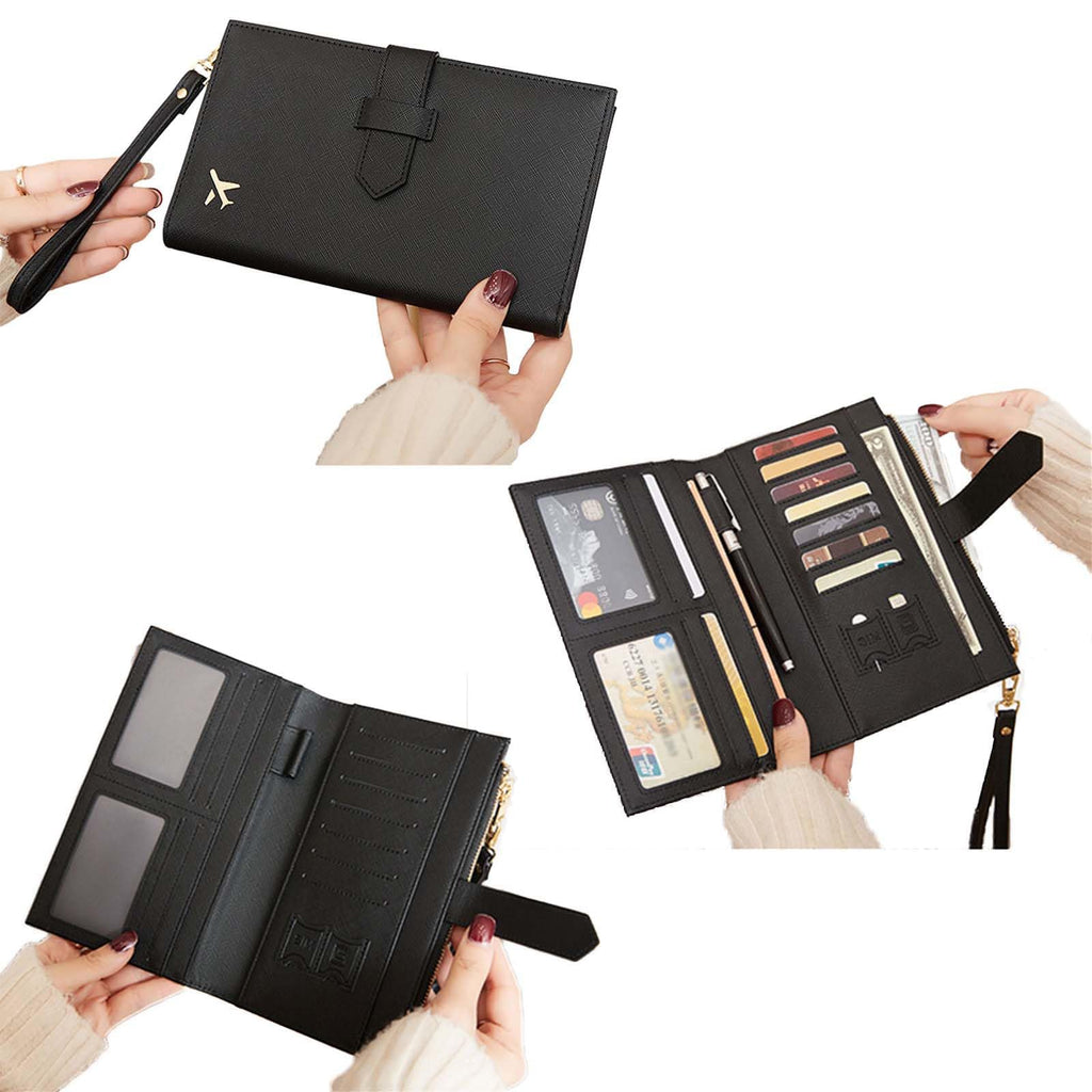 RFID Leather Family Passport & Travel Document Organizer