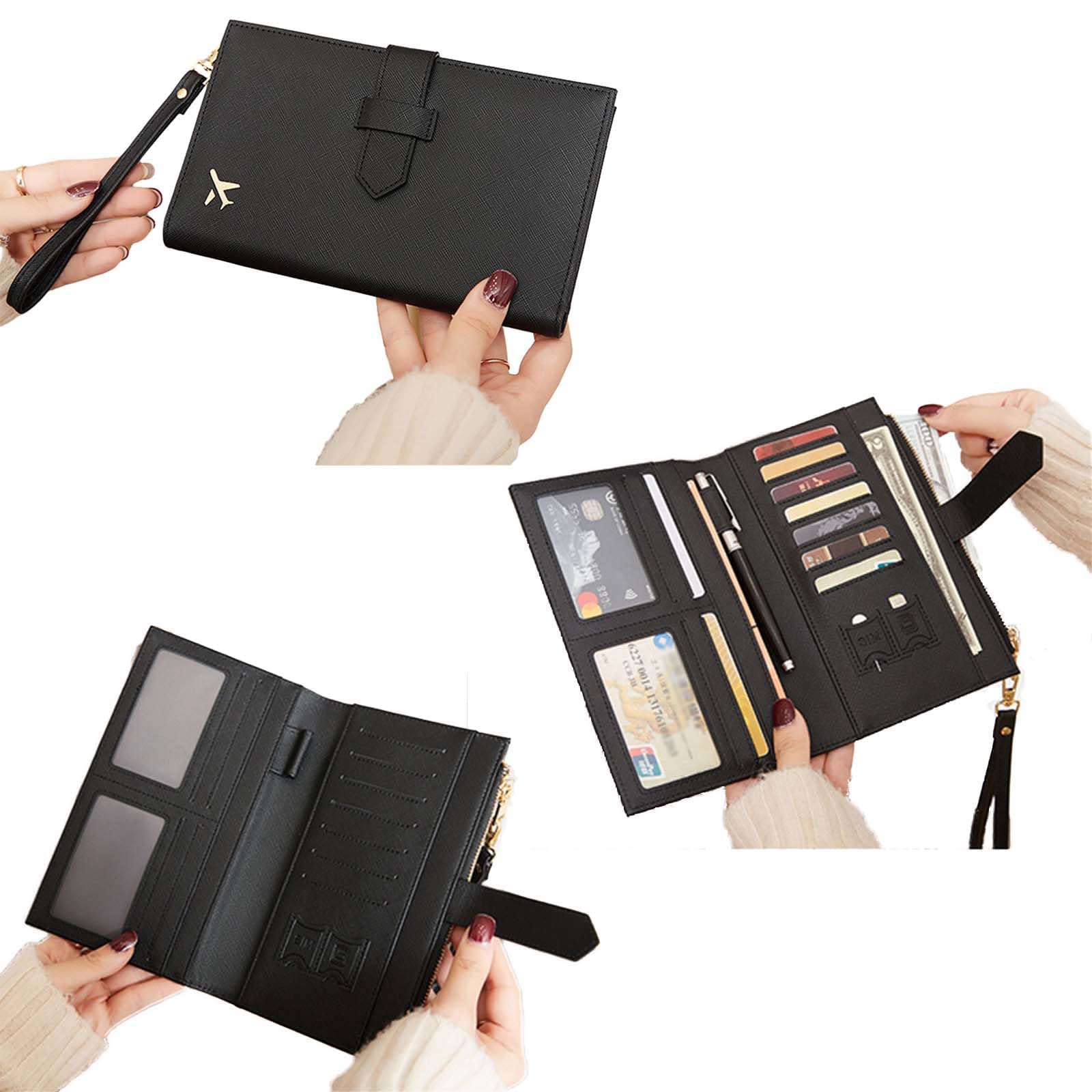 RFID Leather Family Passport & Travel Document Organizer