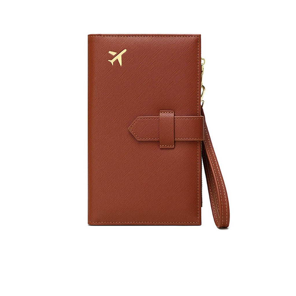 RFID Leather Family Passport & Travel Document Organizer