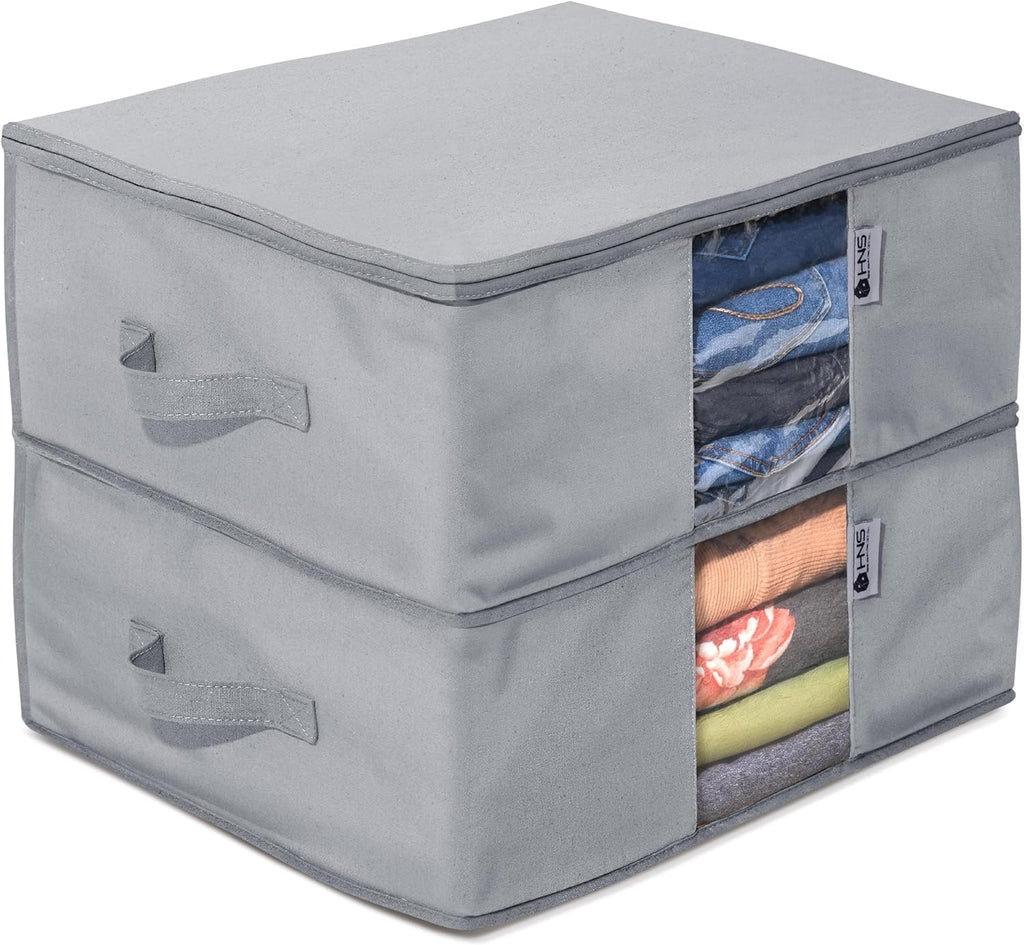 2-Piece Underbed Clothes & Bedding Storage Bag Set