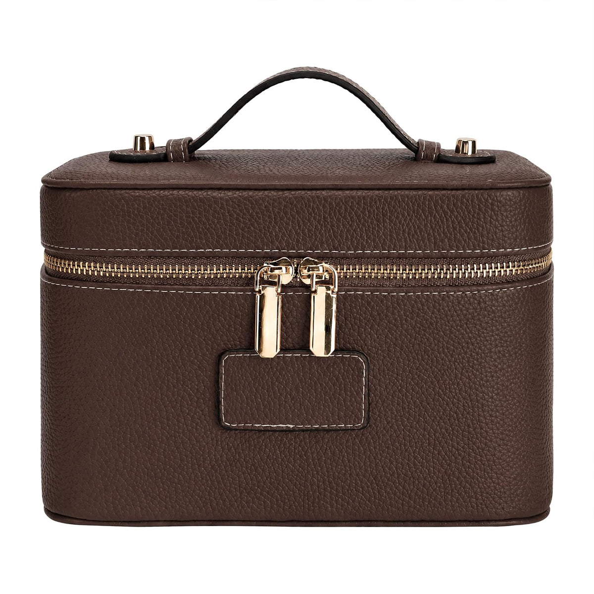 Leather Travel Makeup Case with Removable Divider