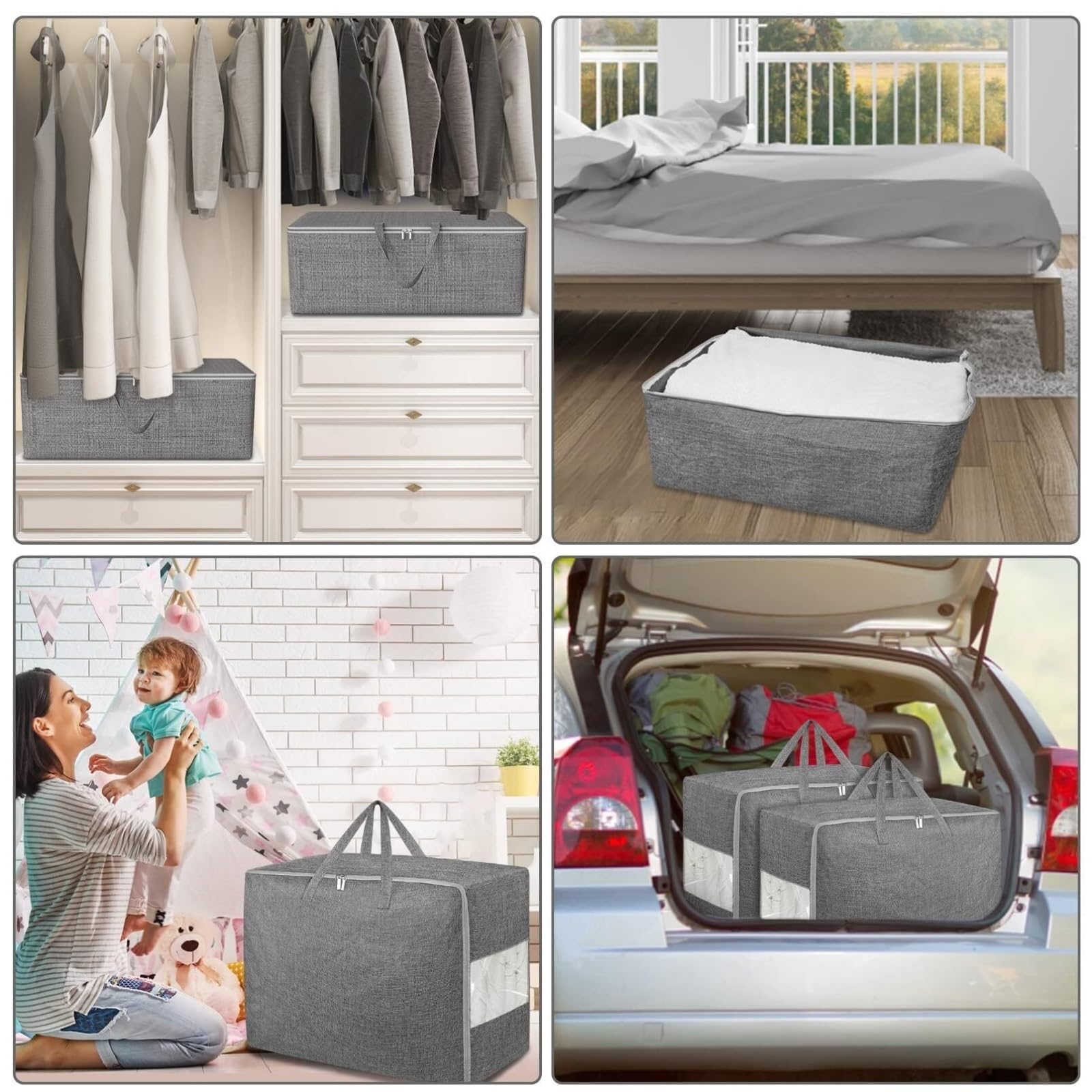 Clear Window Storage Bag with Handle & Zipper