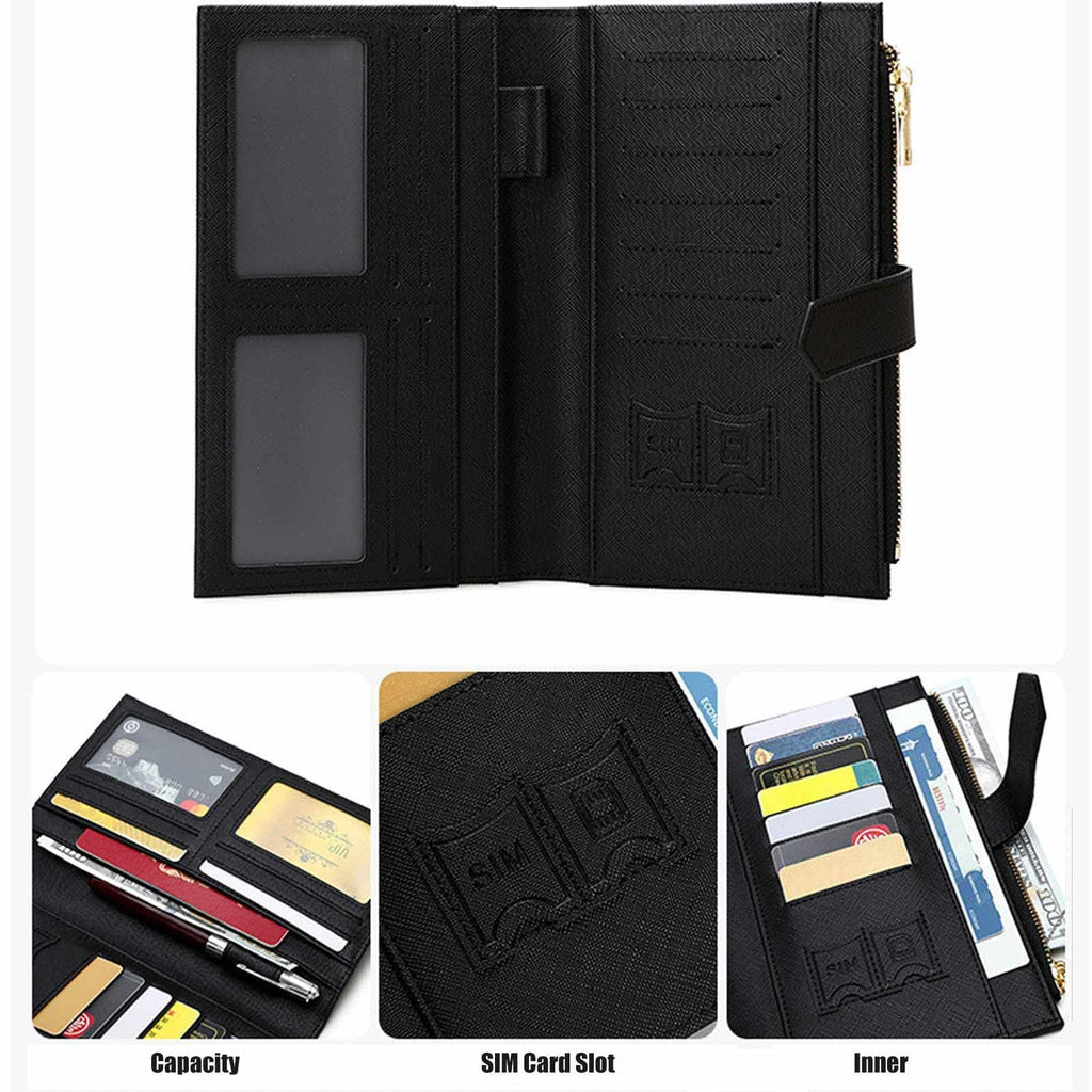 RFID Leather Family Passport & Travel Document Organizer