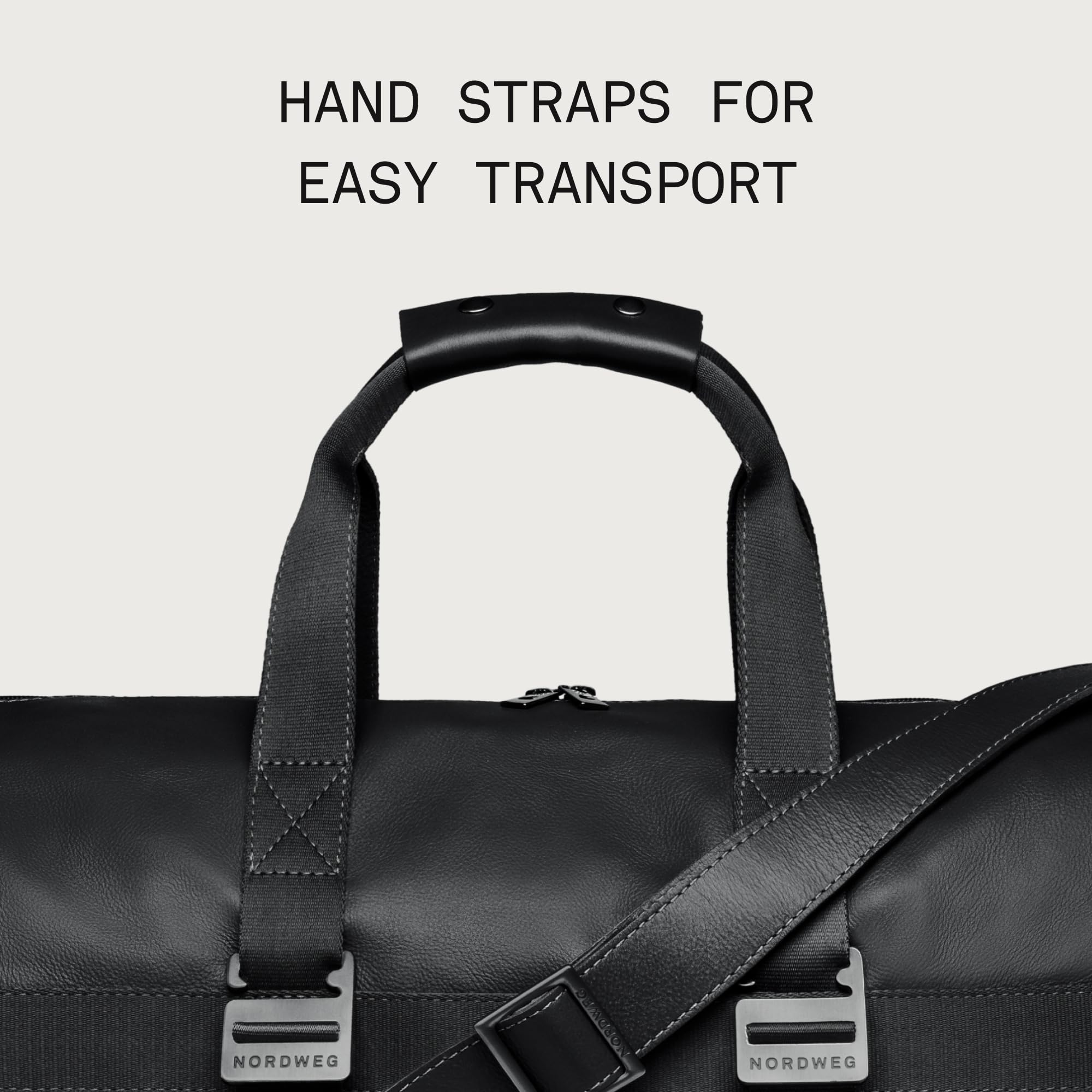 38L Leather Weekender Duffel Bag with Yoga Mat Straps