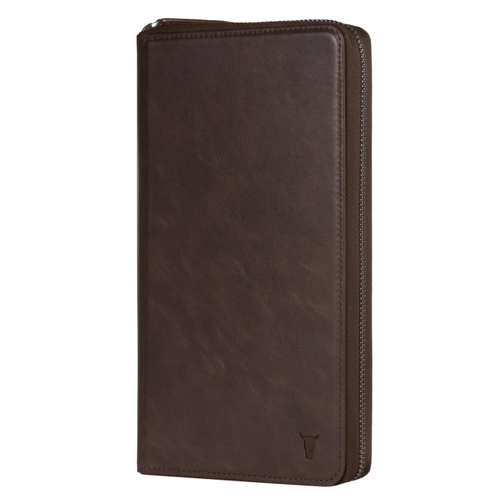 RFID Leather Family Travel Wallet & Passport Organizer