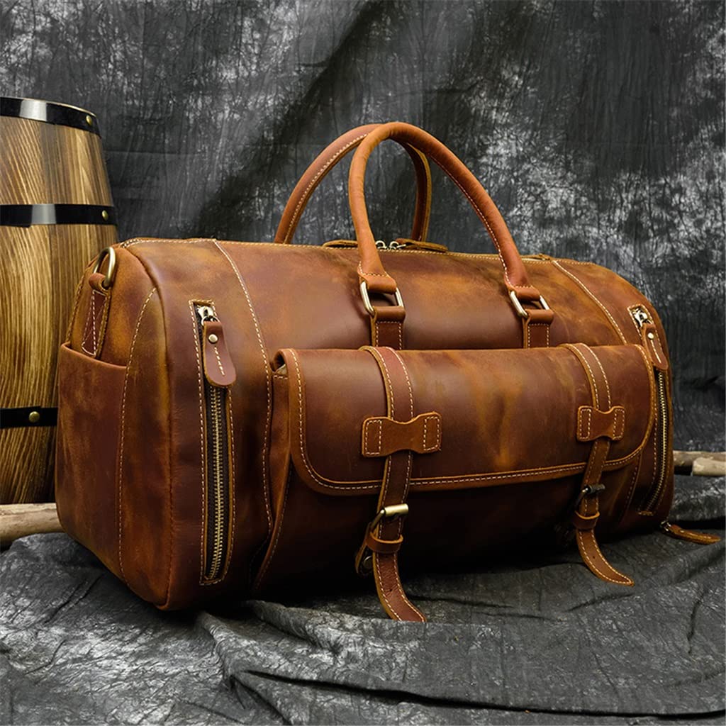 Leather Travel Duffel & Laptop Bag