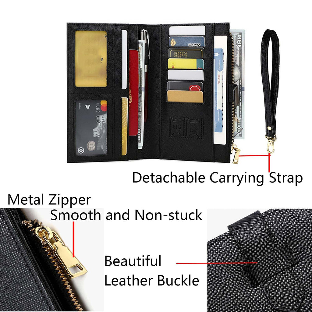 RFID Leather Family Passport & Travel Document Organizer