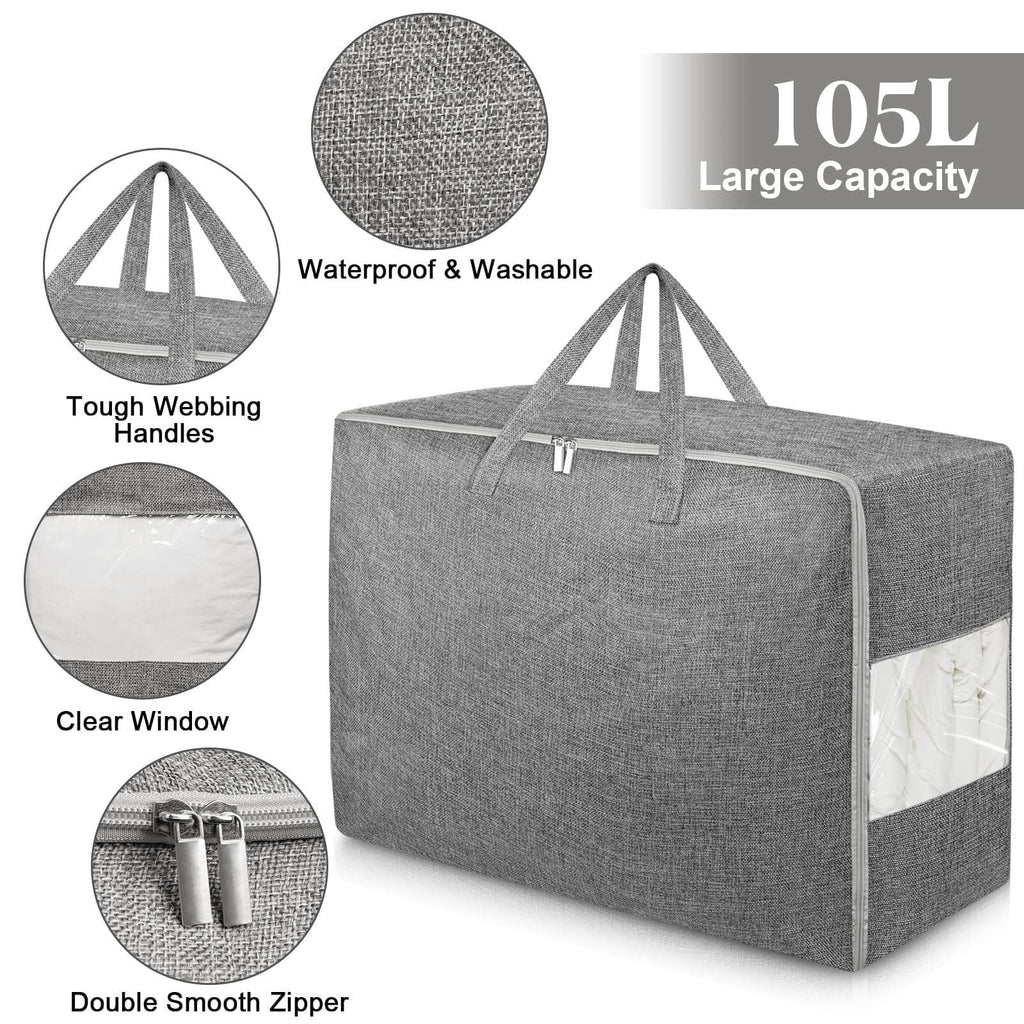 Clear Window Storage Bag with Handle & Zipper