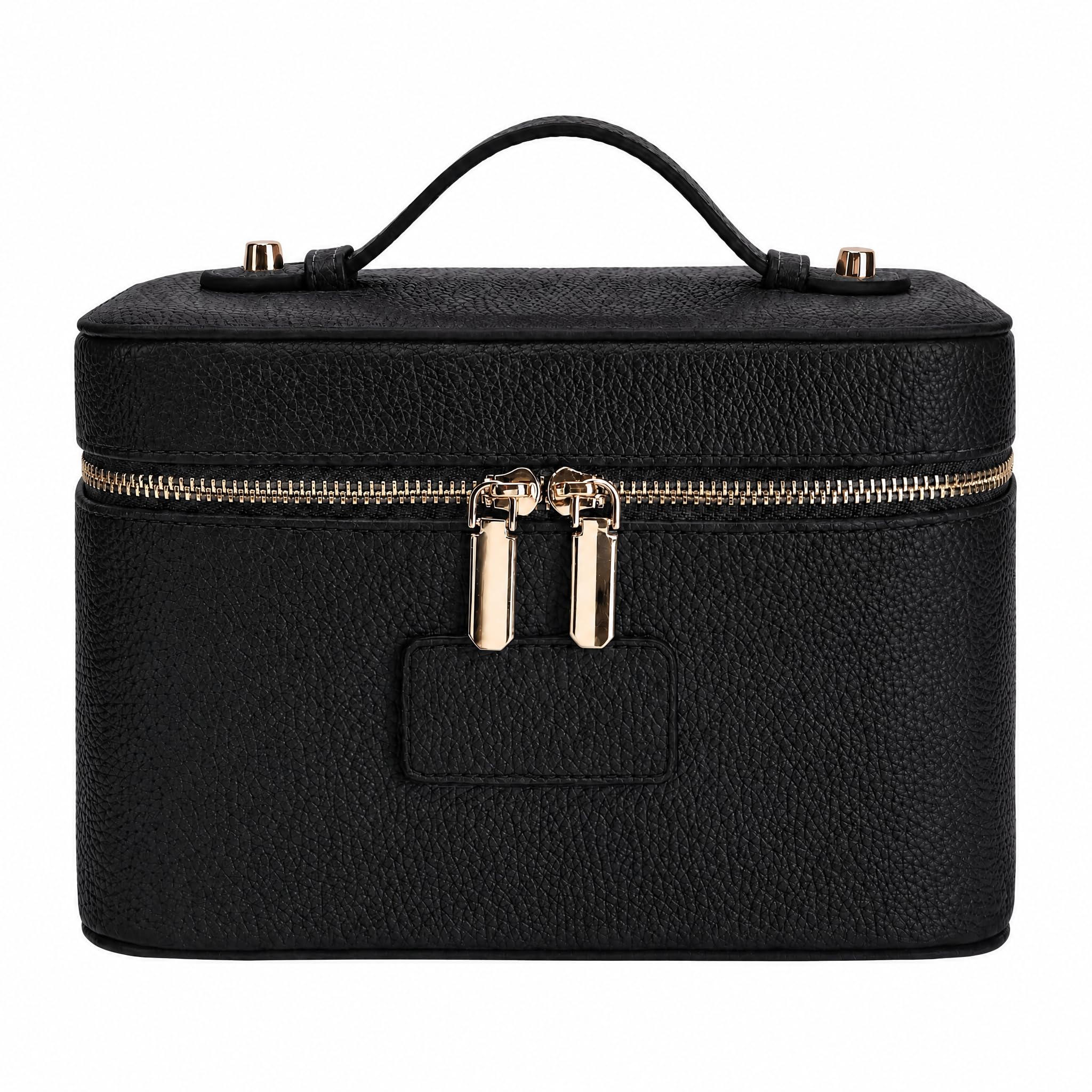 Leather Travel Makeup Case with Removable Divider