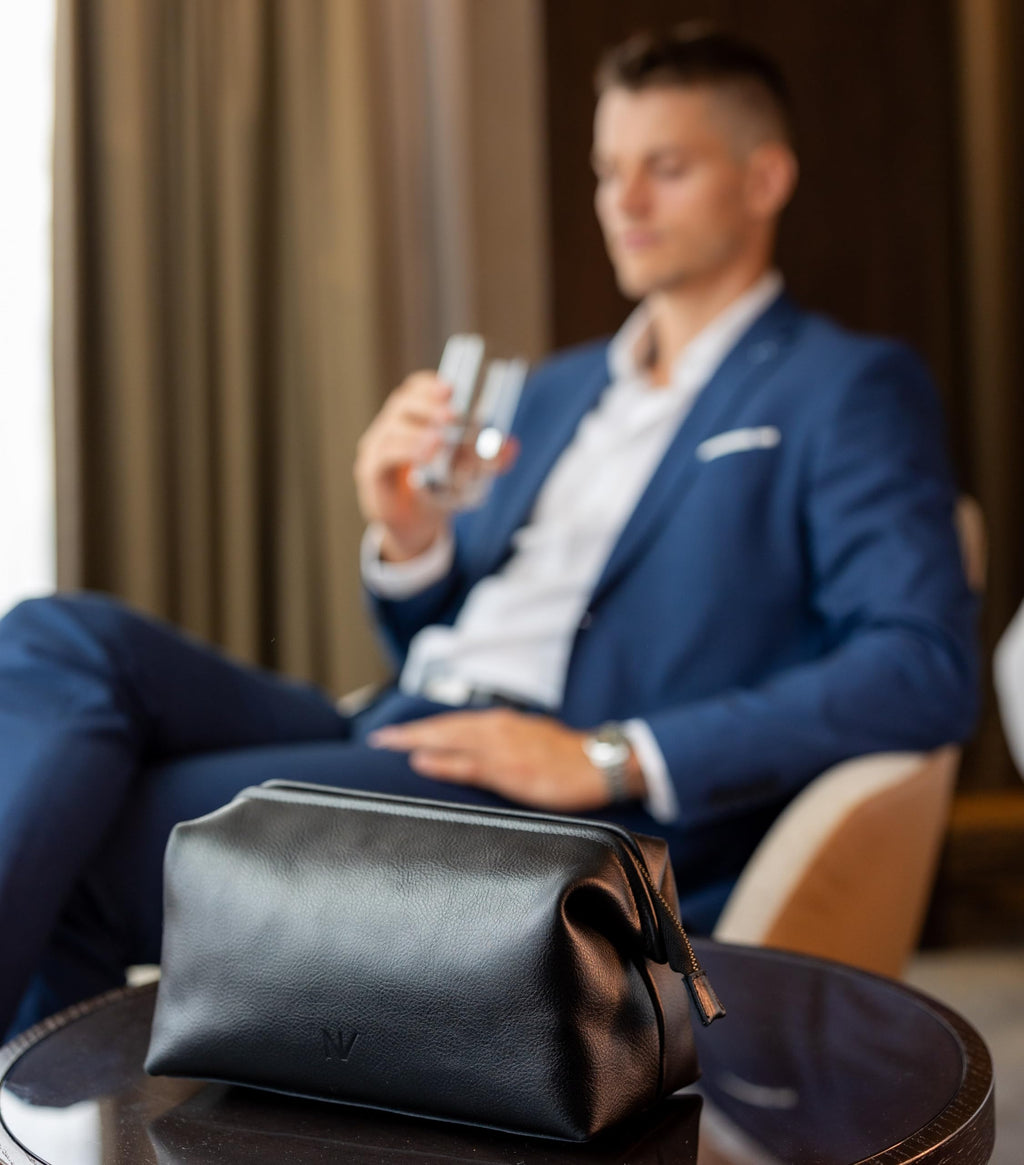 Men’s Genuine Leather Travel Toiletry Bag