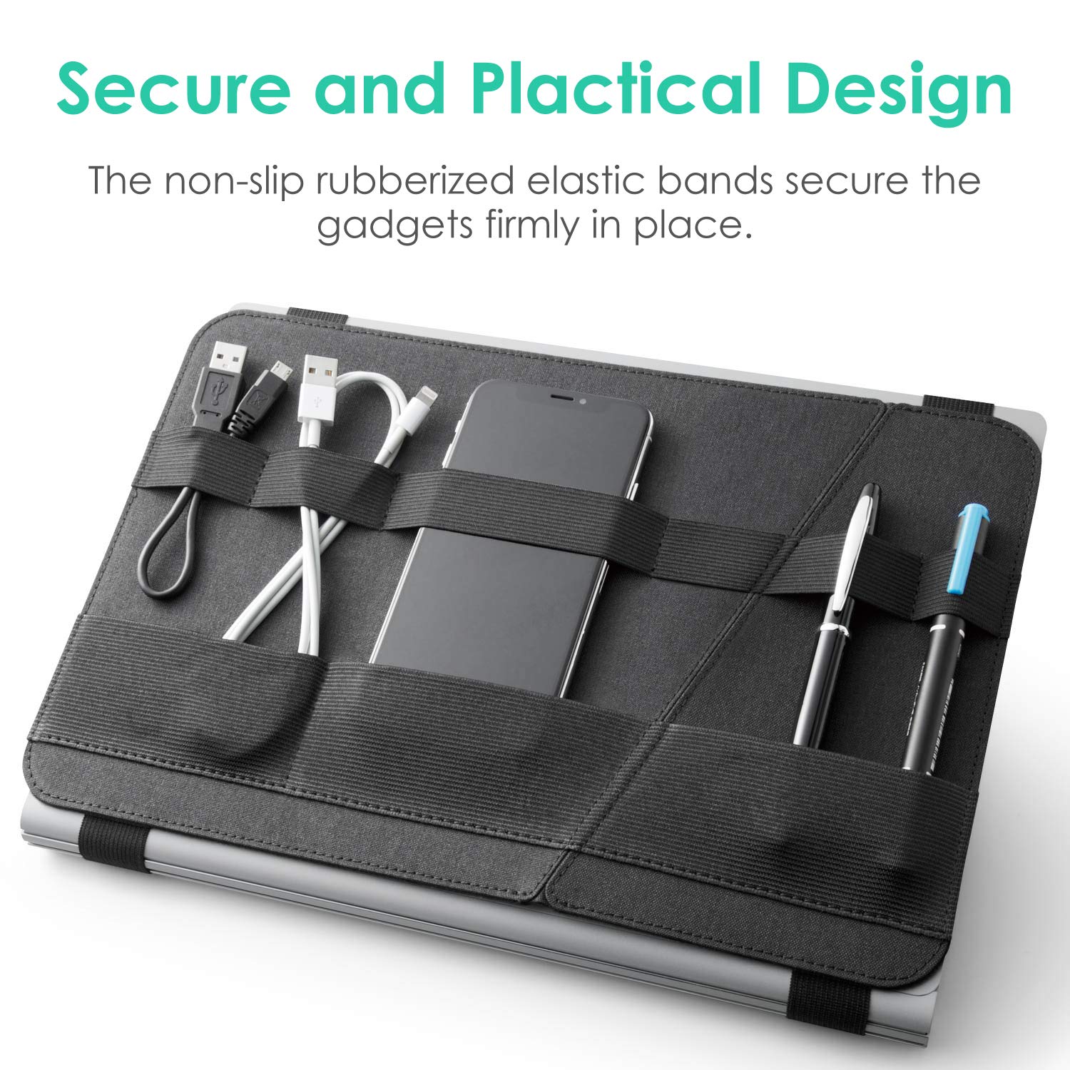 Electronics Accessory Organizer for 14" Laptop