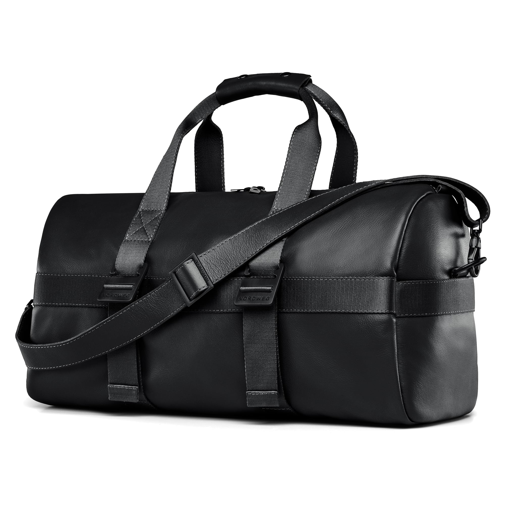 38L Leather Weekender Duffel Bag with Yoga Mat Straps