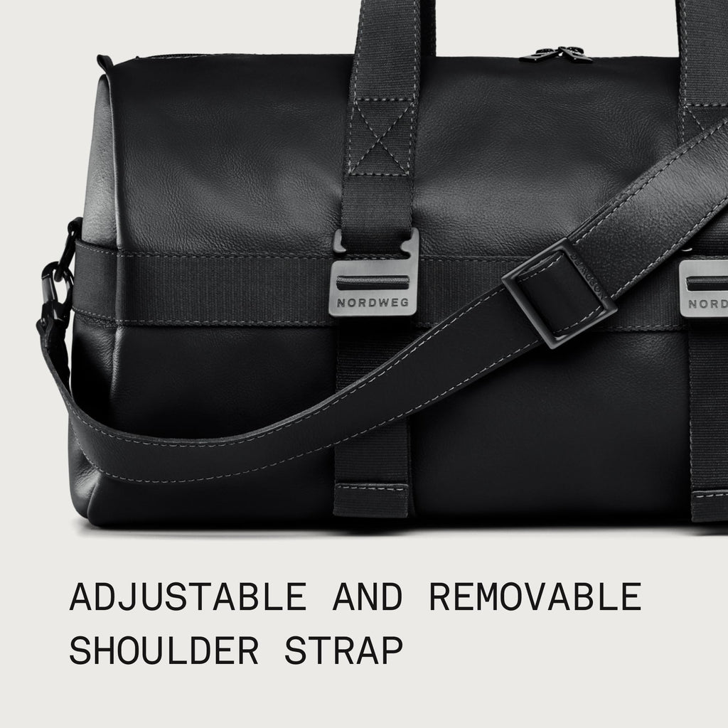 38L Leather Weekender Duffel Bag with Yoga Mat Straps