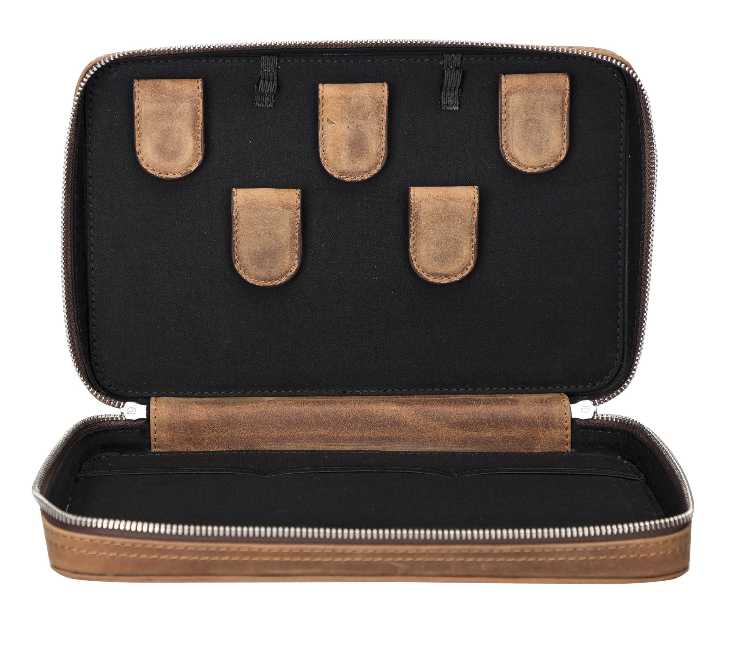 Full Grain Leather Travel Cable Organizer