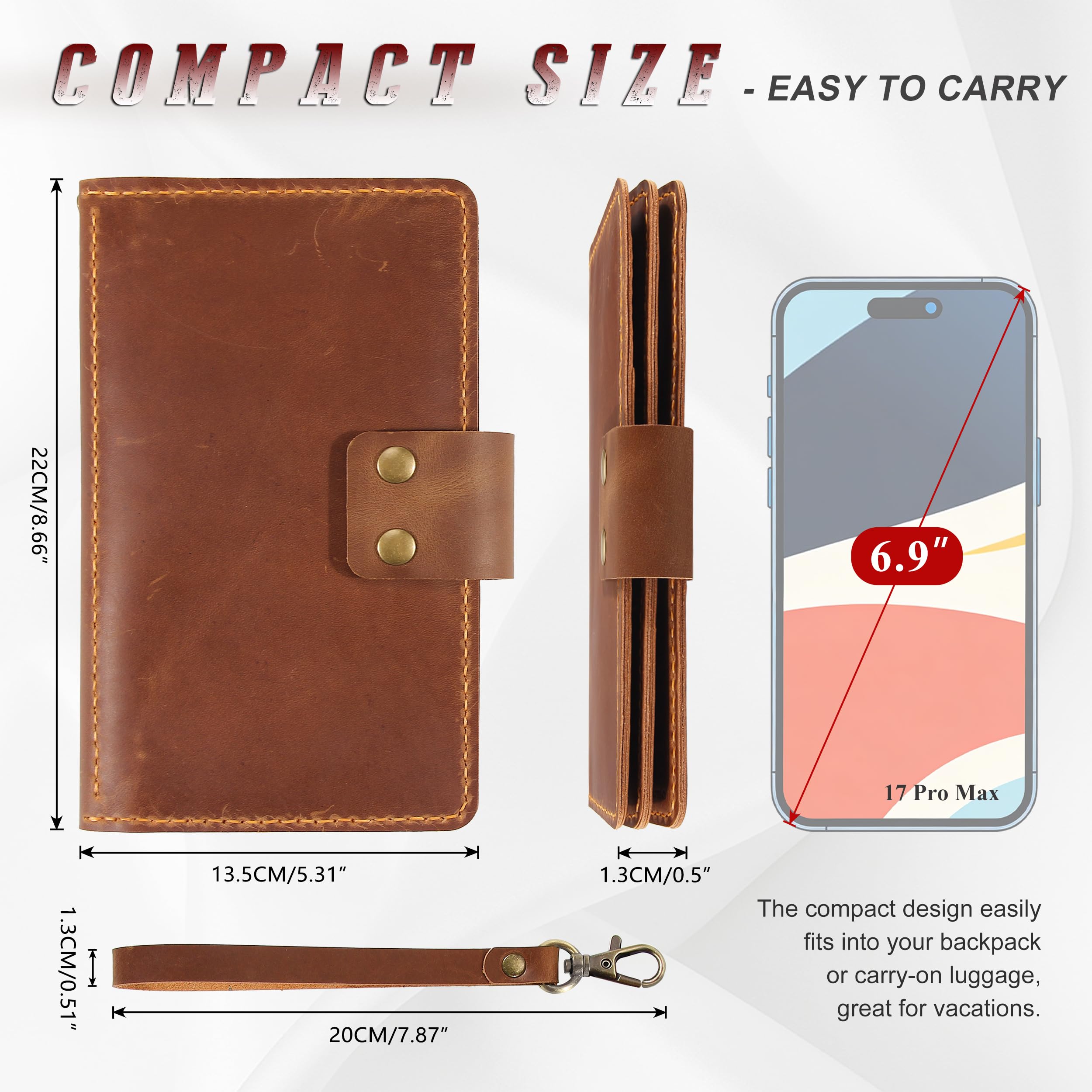 Handmade Leather Family Passport & Travel Document Organizer