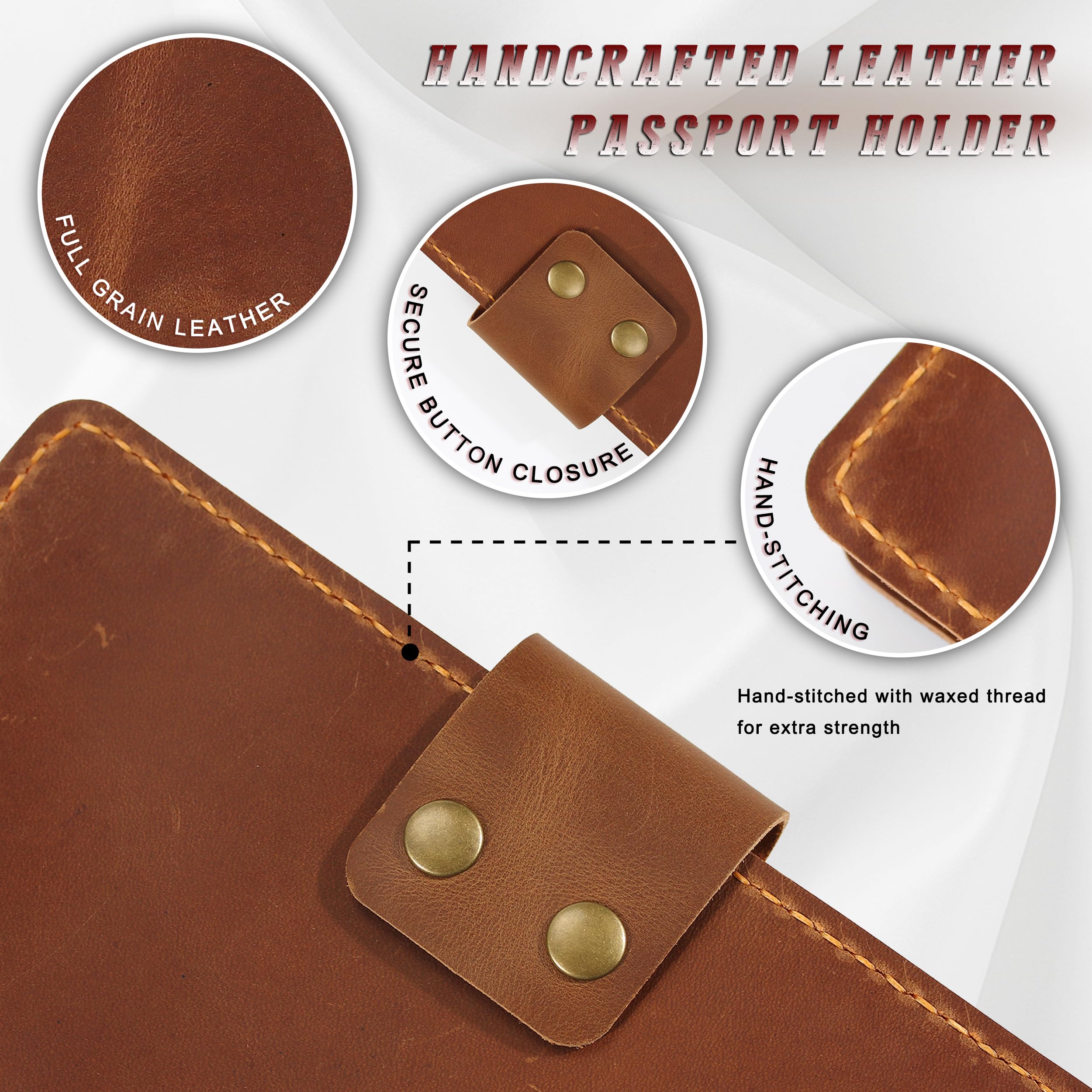 Handmade Leather Family Passport & Travel Document Organizer