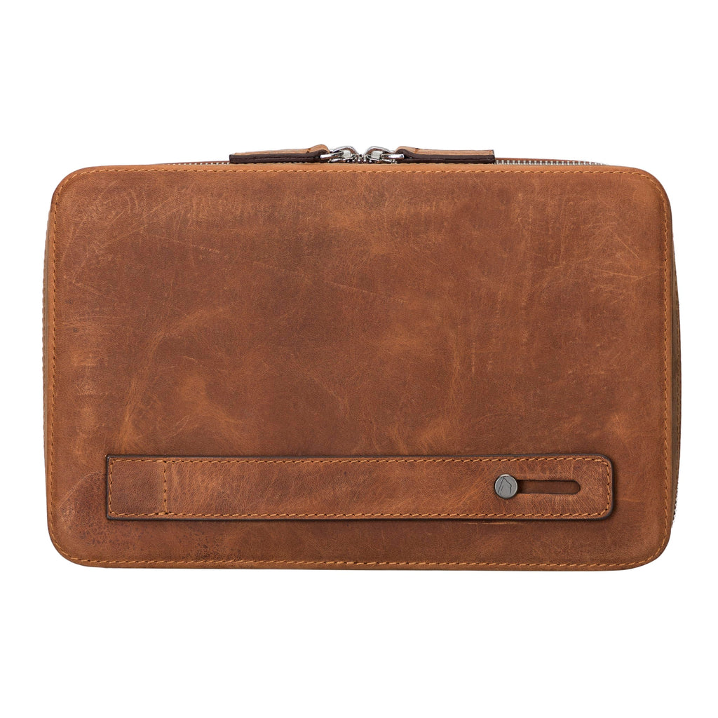 Full Grain Leather Travel Cable Organizer