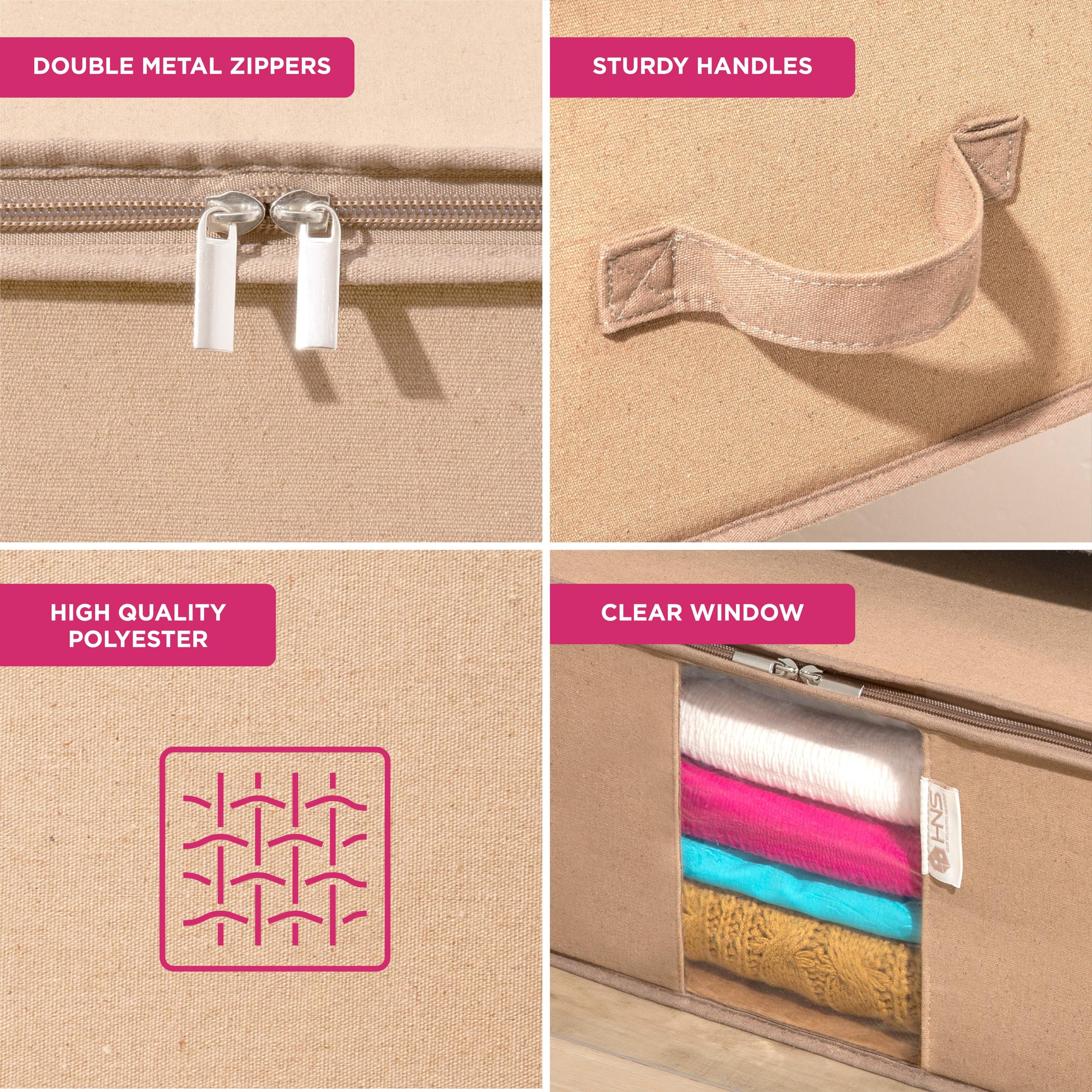 2-Piece Underbed Clothes & Bedding Storage Bag Set